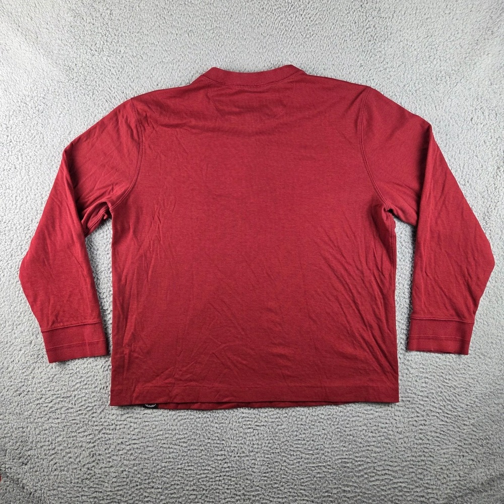 Filson Henley Long Sleeve Cotton Shirt Mens 2XL Red - Picture 9 of 9